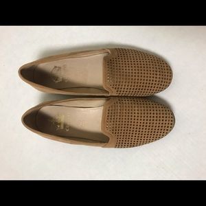 Crown Vintage Flats Tan Penelope Perforated Suede